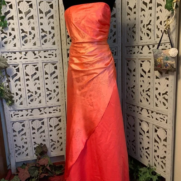 ☄️HOST PICK☄️ JUMP APPAREL SWEET CORAL & PURPLE SEQUINS FORMAL PROM DRESS GOWN - Picture 2 of 11